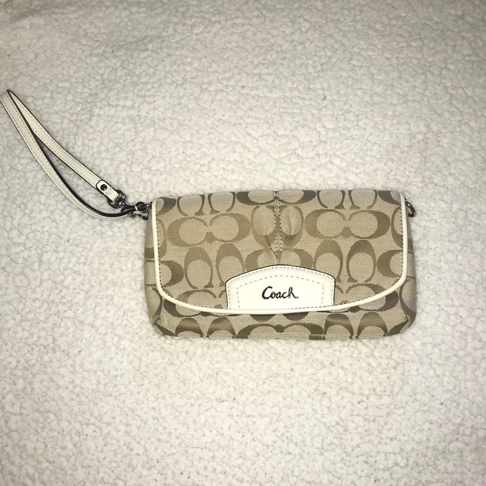 Tan Coach Wristlet